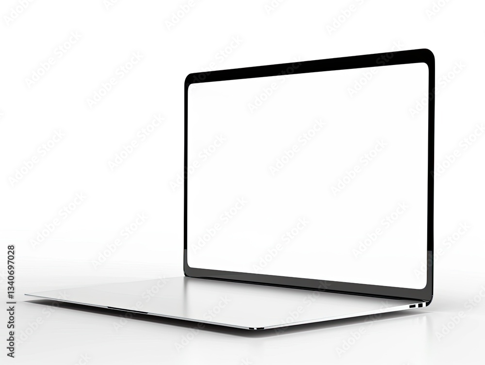 Blank Laptop Screen for White Studio Background. Blank Laptop Screen for White Studio Background.
