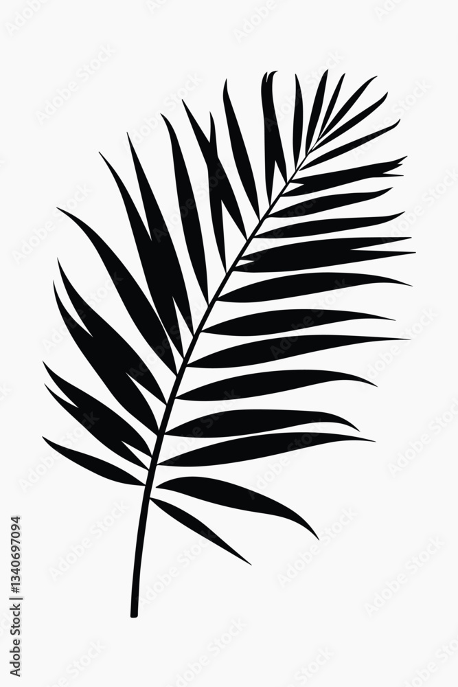 Minimalist black leaf silhouette vector Minimalist black leaf silhouette vector