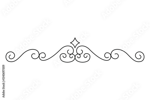 Obraz na płótnie Flourish calligraphic design element. Page decoration symbol to embellish your layout. Linear of vintage swirl w salonie