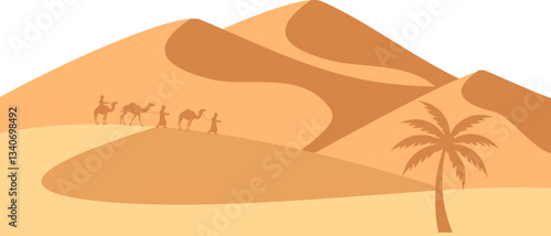 Arabian Desert Landscape Illustration