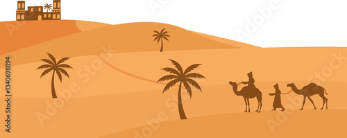 Arabian Desert Landscape Illustration