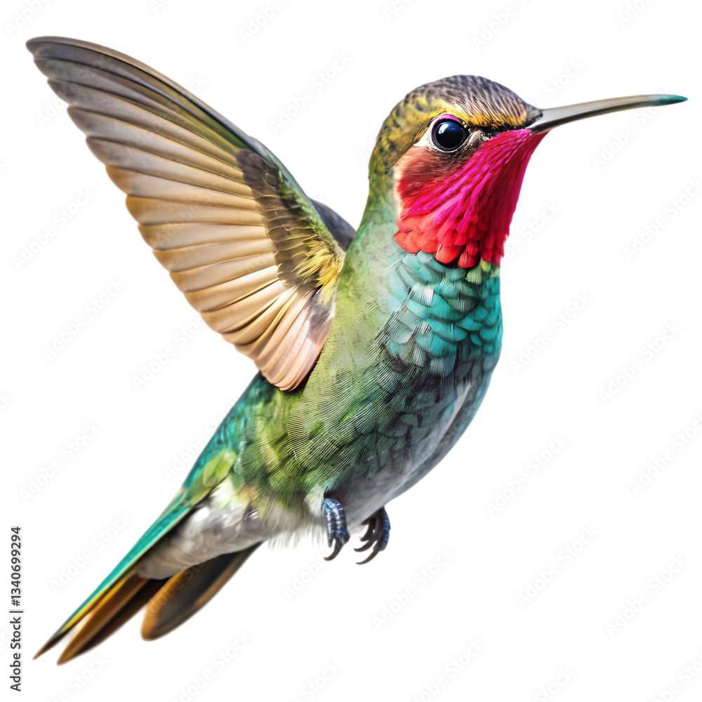 Fototapeta premium Stunning Hummingbird in Flight: High-Resolution Image isolated on transparent background