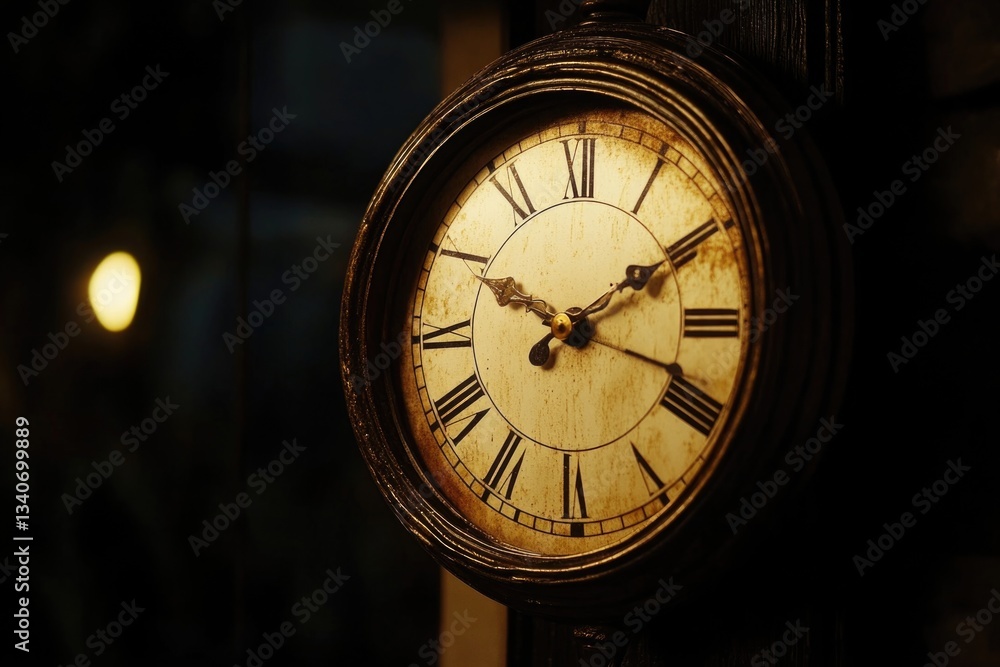Fototapeta premium A close-up shot of a clock with Roman numerals, ideal for designs related to timekeeping or historical themes