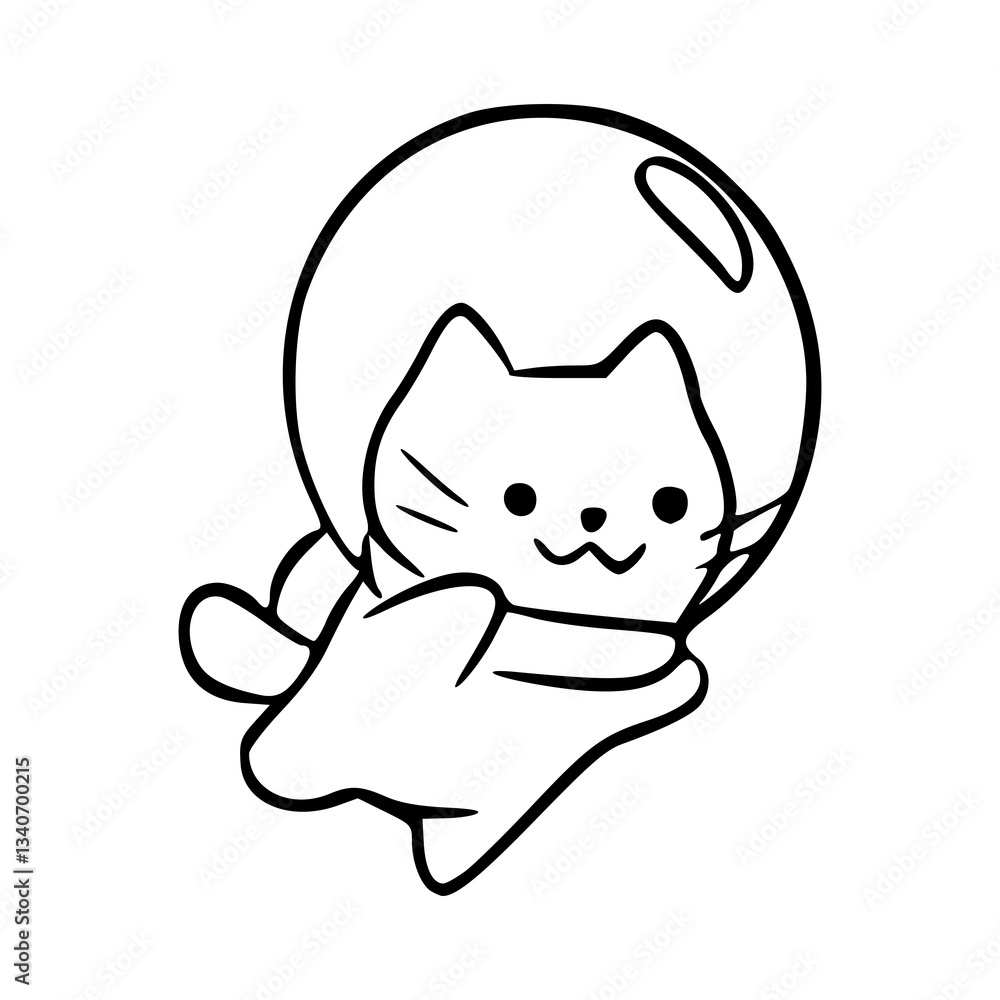 cute cat astronaut vector for children cute cat astronaut vector for children