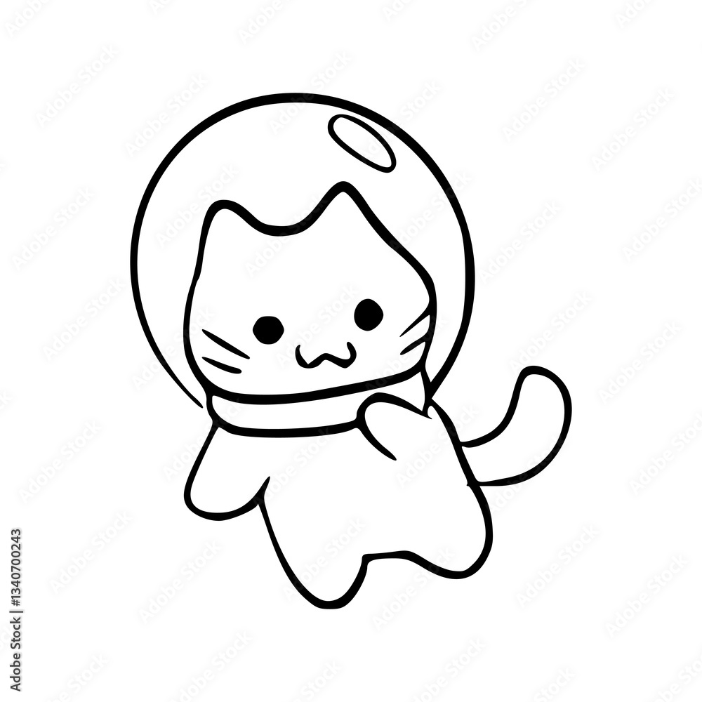 cute cat astronaut vector for children cute cat astronaut vector for children