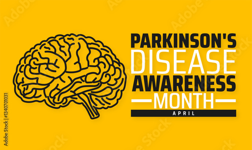 Parkinson's Disease Awareness Month background banner or poster design template. observed every year in  April. Holiday concept. Use to any Template, card, poster, placard, template.