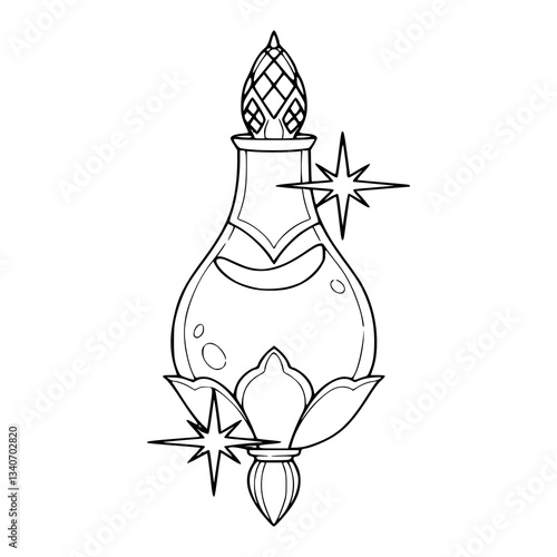 mystical elixir bottle vector