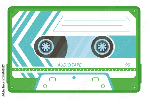 Vintage tape cassette. Retro mixtape, 1980s pop songs tapes and stereo music cassettes. 90s hifi disco dance audiocassette, analogue player record cassette. Isolated symbols vector