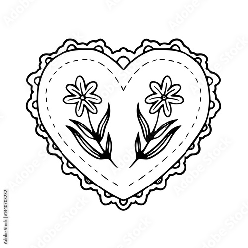 floral heart illustration