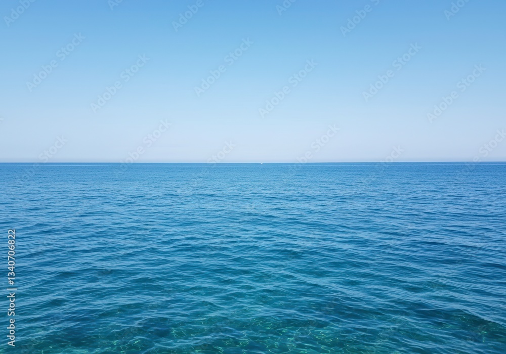 custom made wallpaper toronto digitalOcean with turquoise surface glistening in sunlight with clear horizon reflecting cloudless sky creating tranquil nautical scenery, for vacation and summer postcard