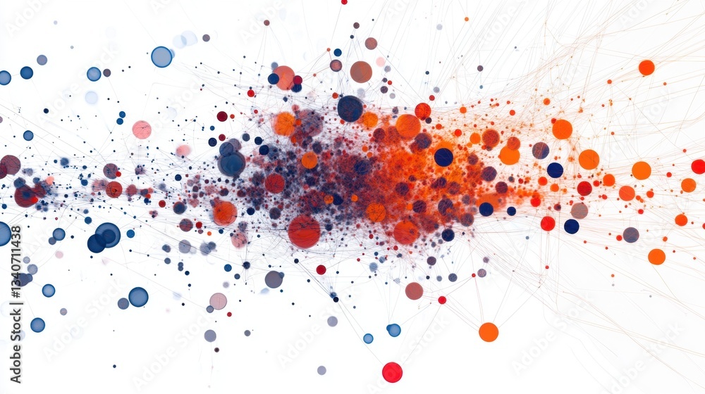 Fototapeta premium Visualizing Machine Learning Data Points in a Network Environment