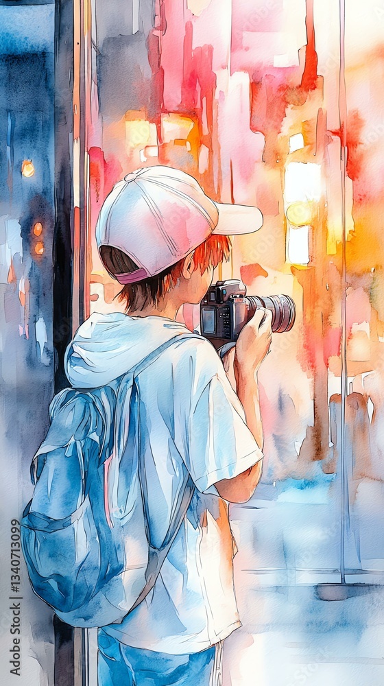 Obraz premium Child capturing moments with a camera.