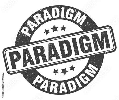 paradigm stamp. paradigm label. round grunge sign