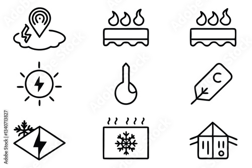  Thermal Conduction Line Art Study of Heat Flow in Solids.eps