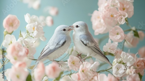 A heartwarming arrangement of birds and blooms for wedding invitation designs