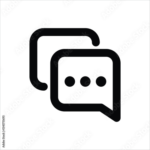 Minimalist icon for discussions and chat interactions in a digital space.