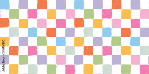 Checkered groovy seamless pattern for wallpaper, scrapbooking, textile prints, wrapping paper, stationery, etc. EPS 10