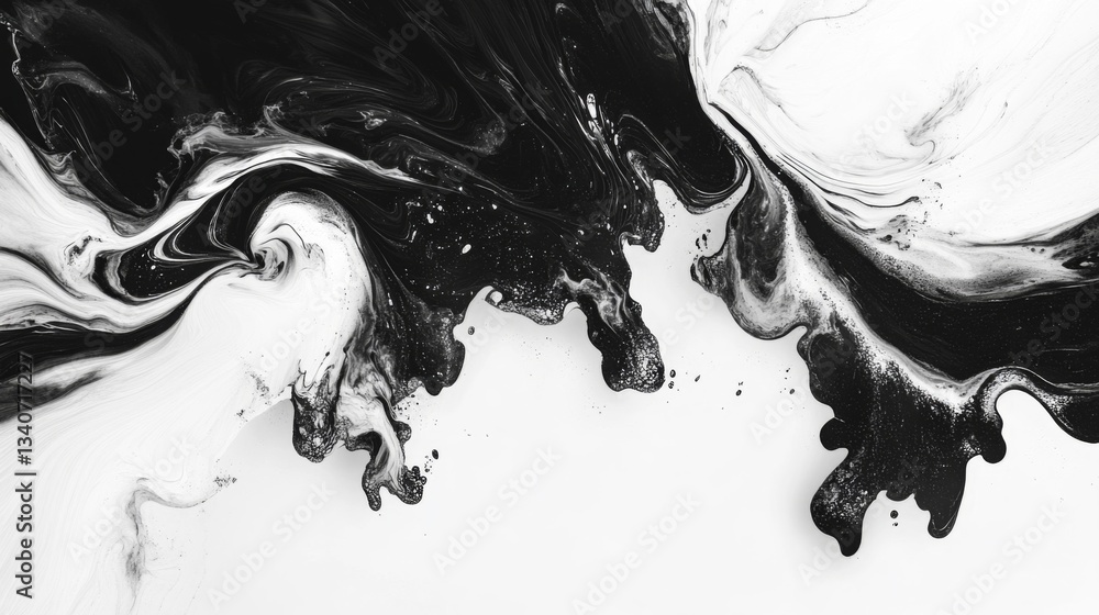 Abstract Black And White Ink Marble Texture Swirl Abstract Black And White Ink Marble Texture Swirl