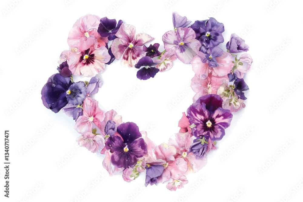 Watercolor Butterfly Heart Design Set Watercolor Butterfly Heart Design Set