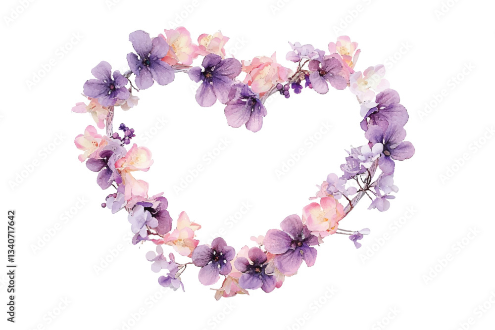 Watercolor Butterfly Heart Design Set Watercolor Butterfly Heart Design Set