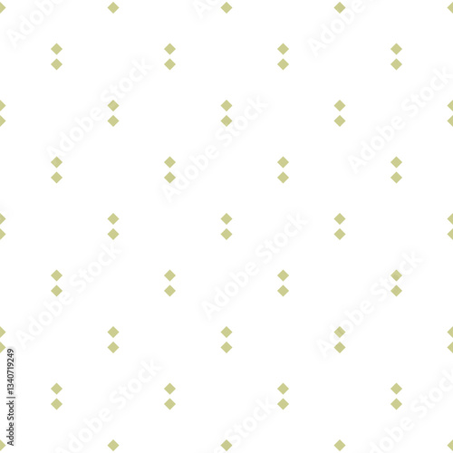 Simple and elegant seamless pattern featuring small green diamonds evenly spaced on a white background, ideal for various design applications