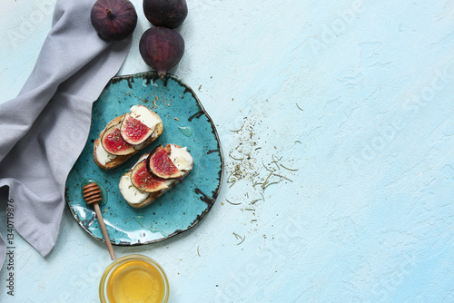 Plate of delicious fig brus...
