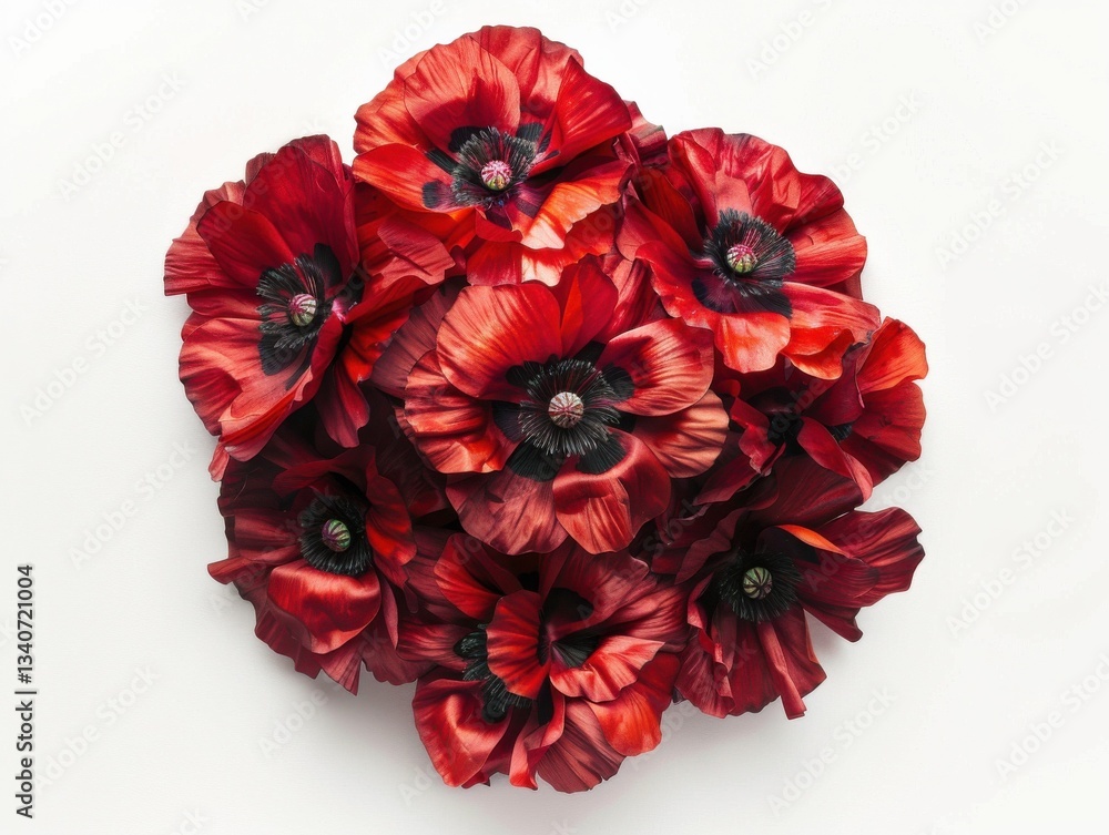 Highquality realistic UHD image of red poppy bouquet Highquality realistic UHD image of red poppy bouquet