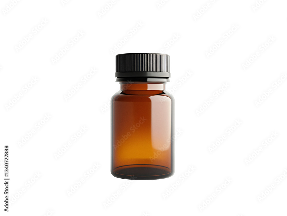 a brown bottle with a black cap a brown bottle with a black cap