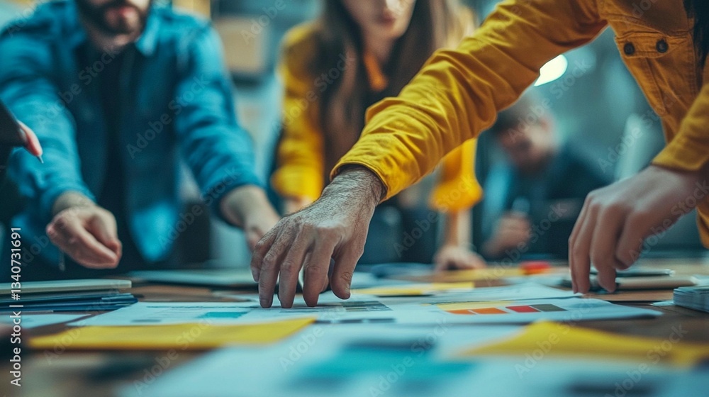 Obraz premium Team Collaboration on Project Charts