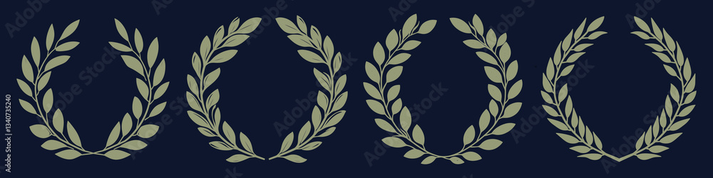 Fototapeta premium Elegant laurel wreath designs, element vector set