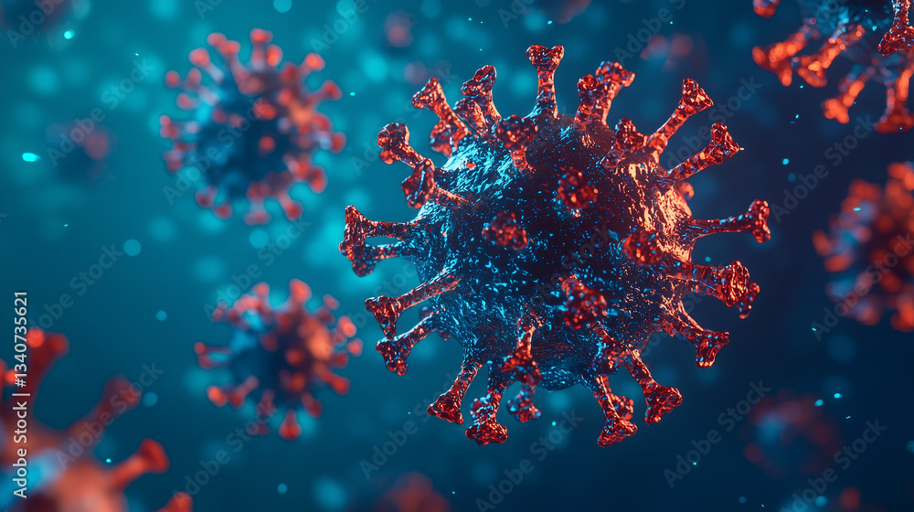 An ultra-detailed, glowing electron microscope view of a virus, capturing the intricate structure and mesmerizing details of the microscopic world, a powerful visualization of scientific study An ultra-detailed, glowing electron microscope view of a virus, capturing the intricate structure and mesmerizing details of the microscopic world, a powerful visualization of scientific study