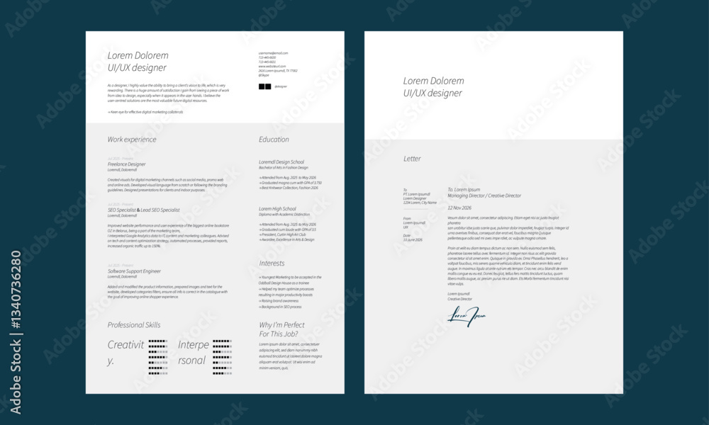 Obraz premium Creative CV resume templates, multipurpose resume design,