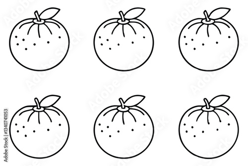 tangerine line art modern minimalist citrus fruit design.eps
