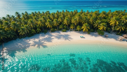 Aerial View of Tropical Island Paradise