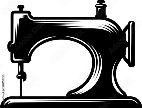 A sewing machine dressmaker tailor vintage concept icon