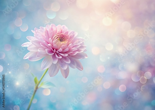 Serene Pink Flower Watercolor Landscape, Tranquil Nature Scene, Botanical Beauty