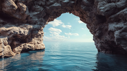 Wallpaper Mural Stone arch tunnel in sea , travel and tourism landscape background Torontodigital.ca