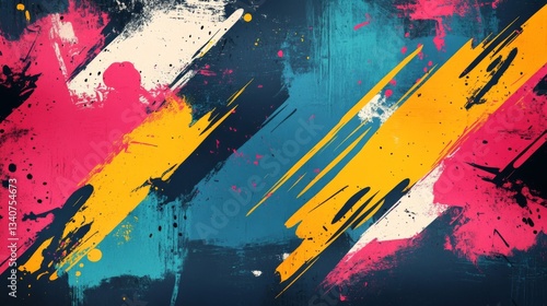 Abstract Paint Splatter Background With Bright Colors
