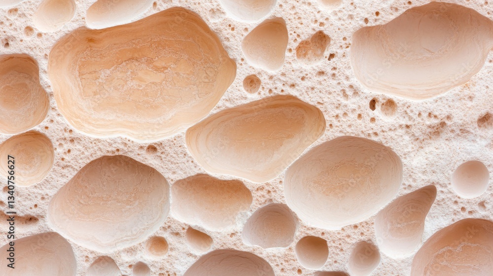 High-definition close-up of porous travertine cladding, intricate patterns and textures High-definition close-up of porous travertine cladding, intricate patterns and textures