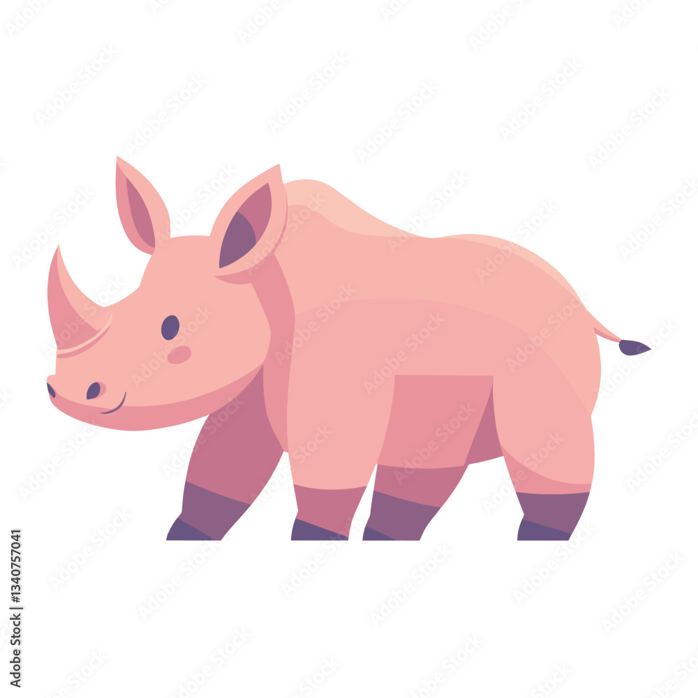 Naklejka premium Rhino illustration wildlife animal vector