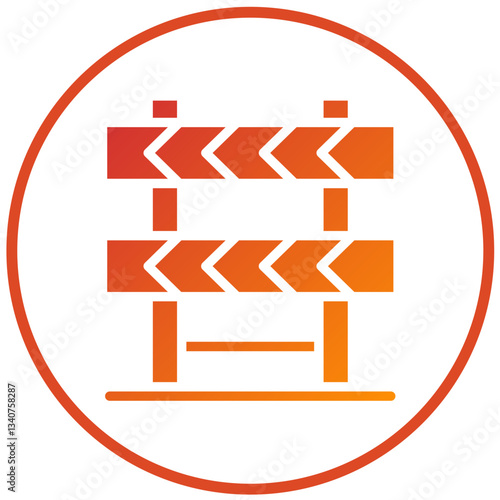 Construction Barrier Vector Design Icon Style