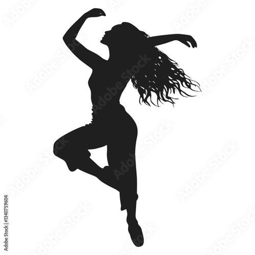 Dance pose silhouette woman recreation vector