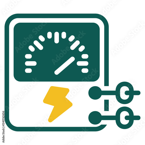 Voltmeter green icon