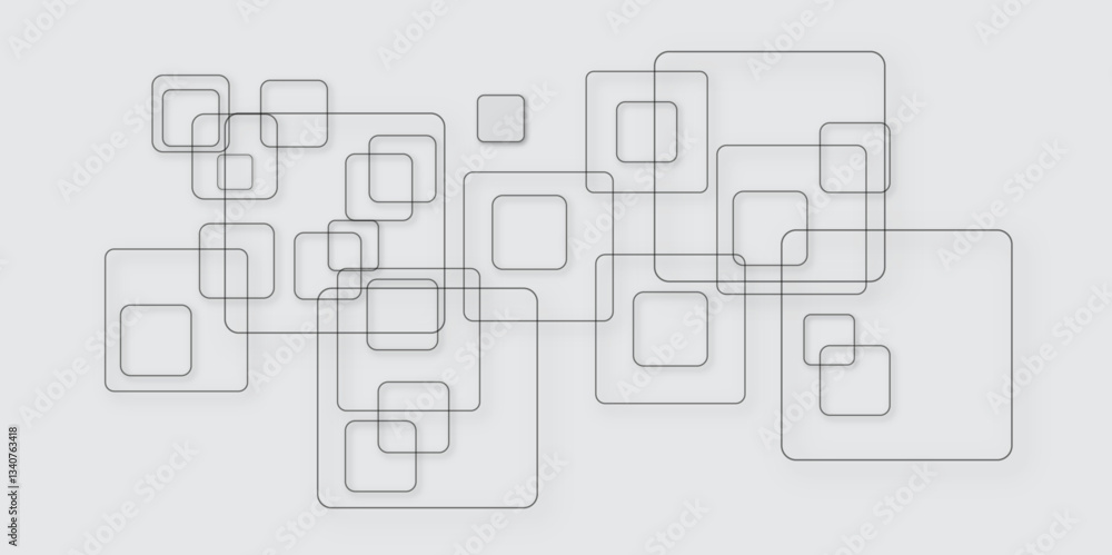 Abstract geometric connect lines. Black and white abstract background with squares. Minimal white template and poster geometric background. Abstract geometric pattern square and random black lines Abstract geometric connect lines. Black and white abstract background with squares. Minimal white template and poster geometric background. Abstract geometric pattern square and random black lines