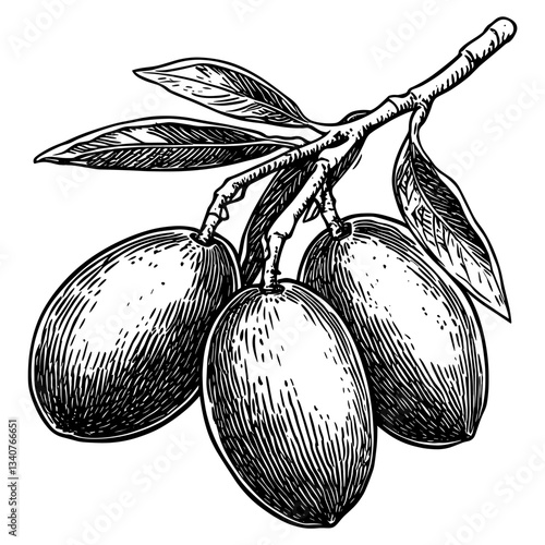 vectorOlive hand drawn art style illustration