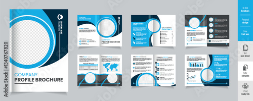 Business brochure design, company portfolio brochure  design. Corporate  12 pages brochure design template,  business profile template