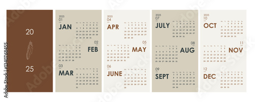calendar 2025 year planning simple and stylish design