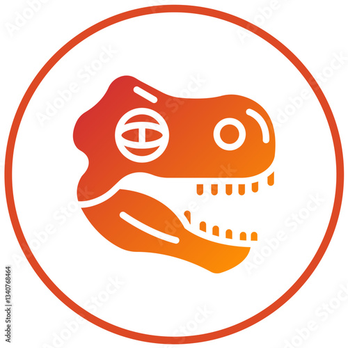 Vector Design Dinosaur Fossil Icon Style