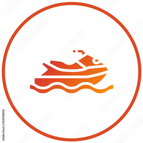Vector Design Jet Ski Icon Style