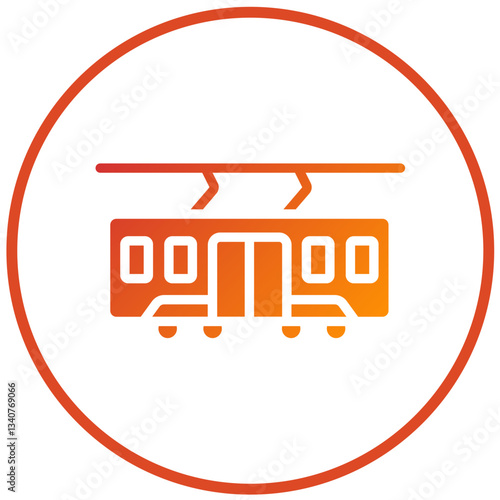 Vector Design Tramcar Icon Style